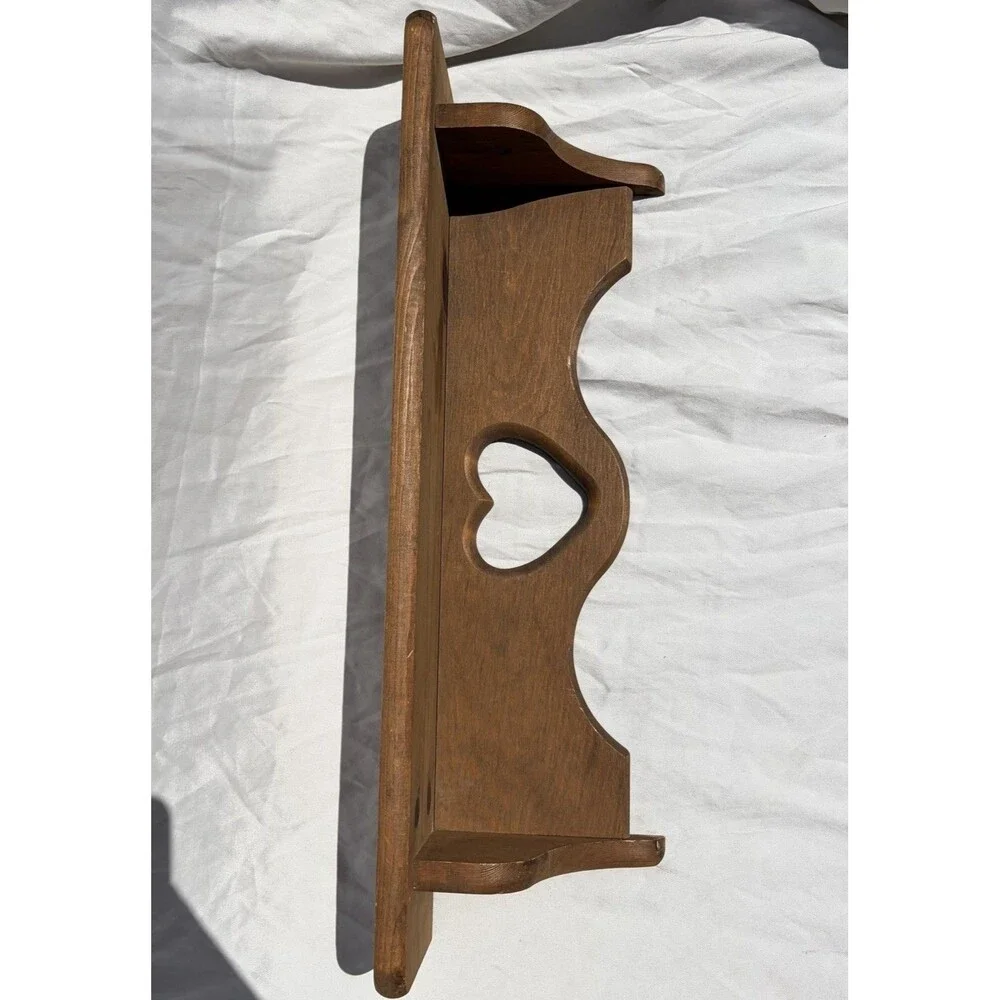 VTG Granny Core Wood Cut Out Heart Wall Shelf 23 Inches Long Cottagecore